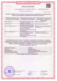 Сертификат соответствия требования противопожарной безопасности (2 стр.)
